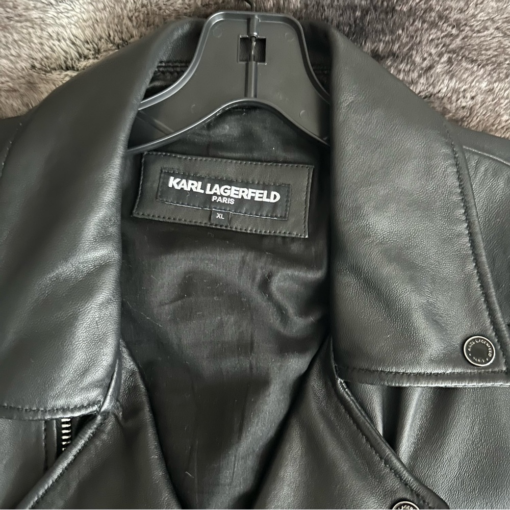 Karl Lagerfeld Leather Mens Jacket - Picture 3 of 10